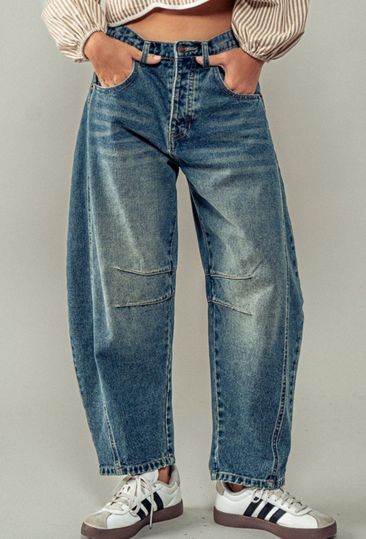 Roll With It Barrel Denim Jeans