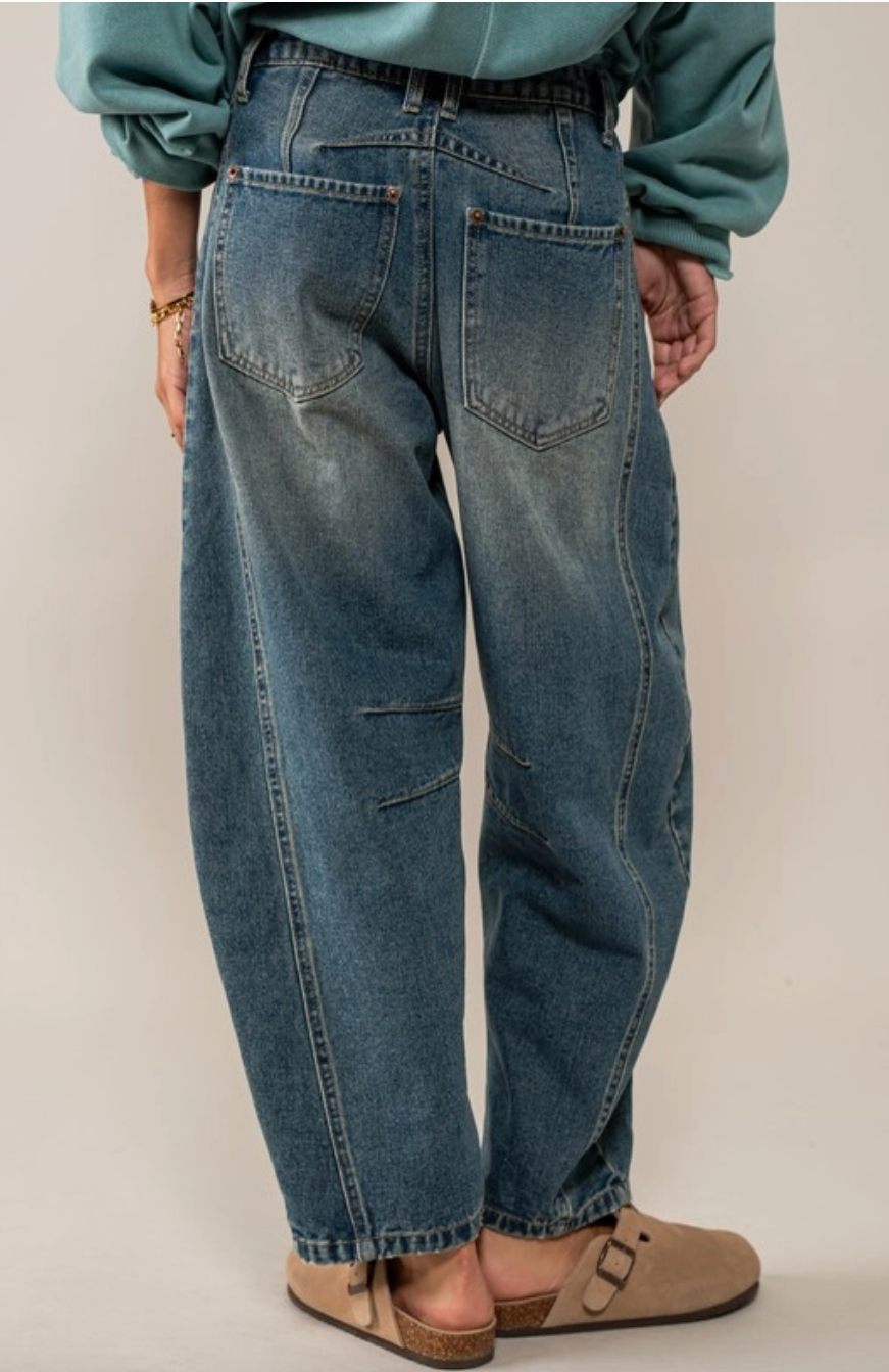 Roll With It Barrel Denim Jeans