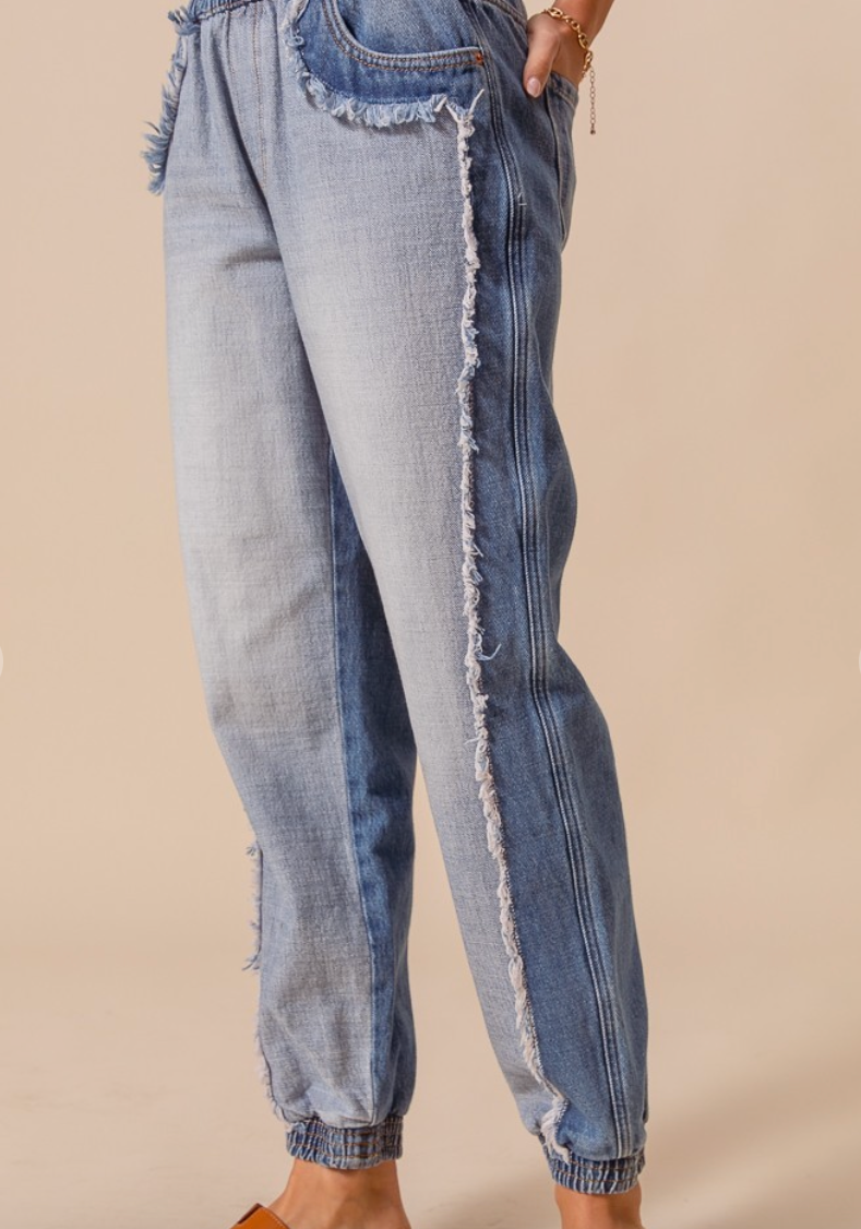 Two Tone Jogger Jeans