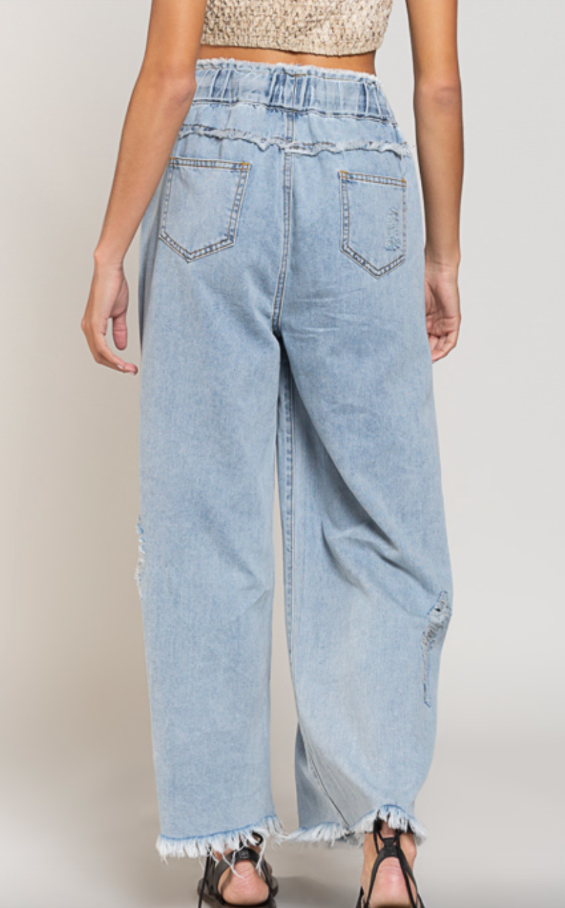 Good Feels Distressed Denim Pants