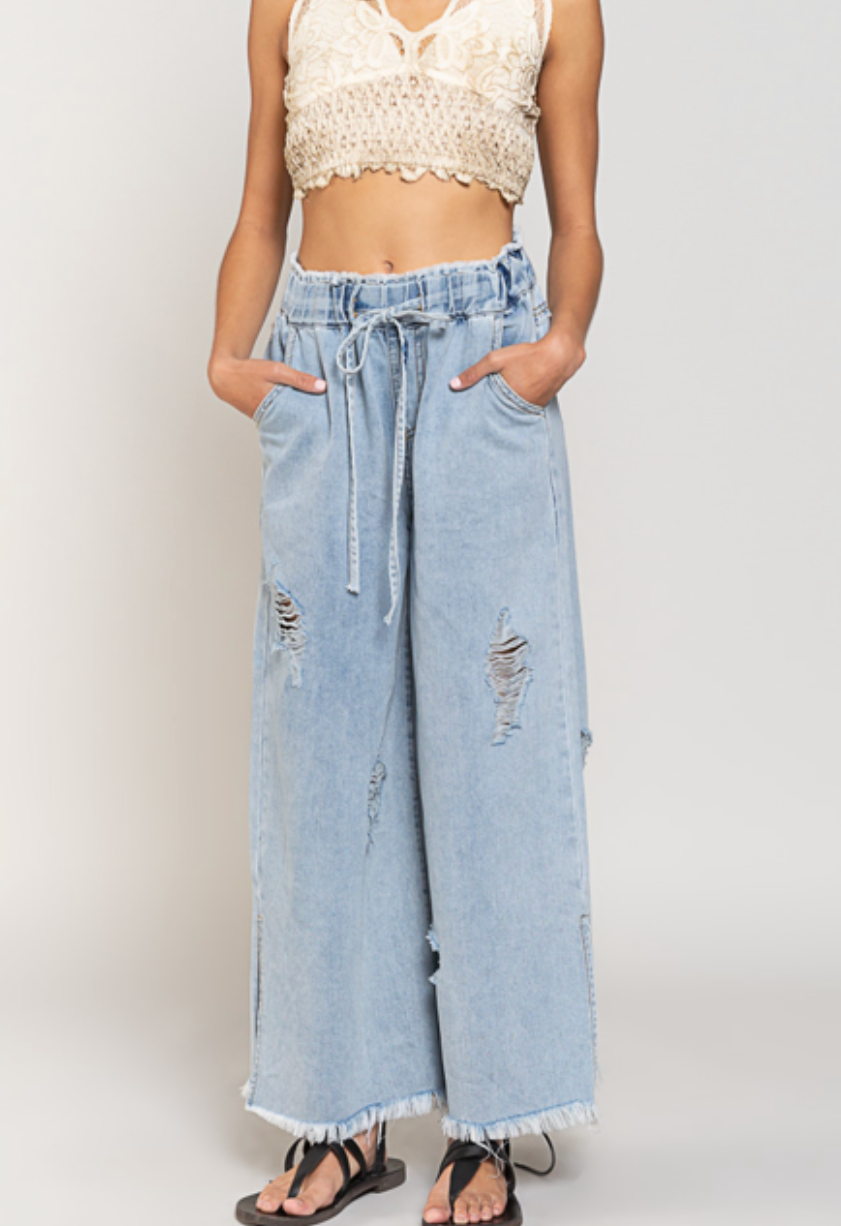 Good Feels Distressed Denim Pants