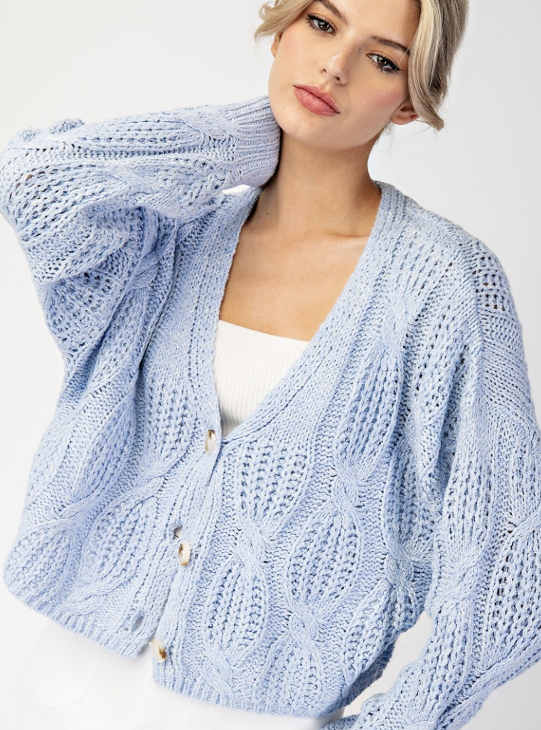 Blue Skies Cropped Cardigan