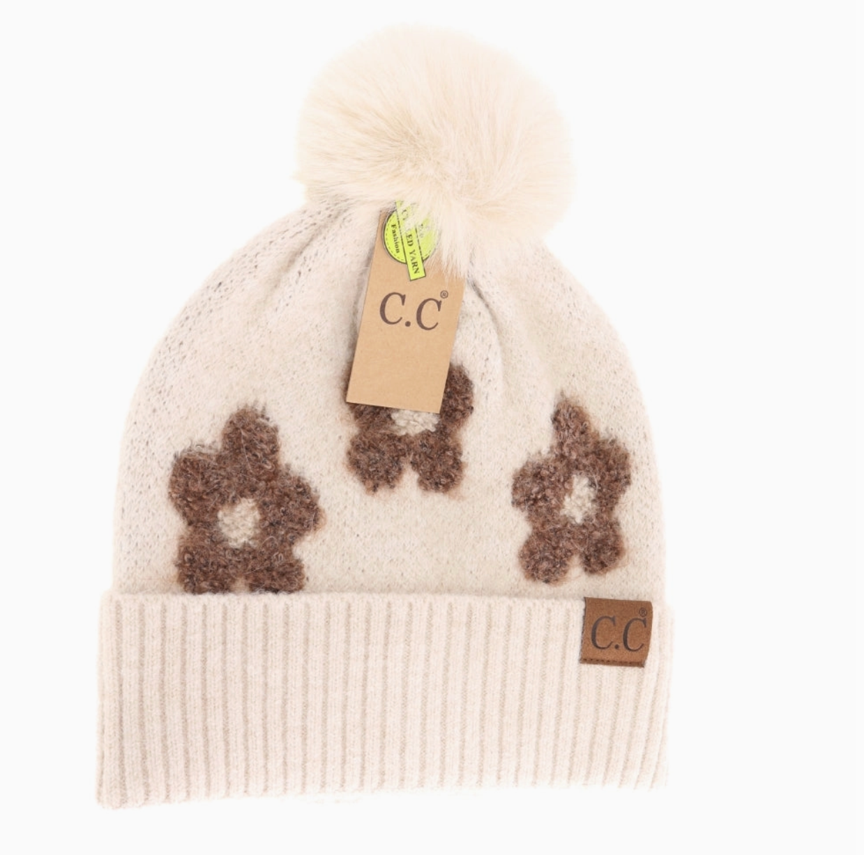 Flower Beanie - Heather Beige