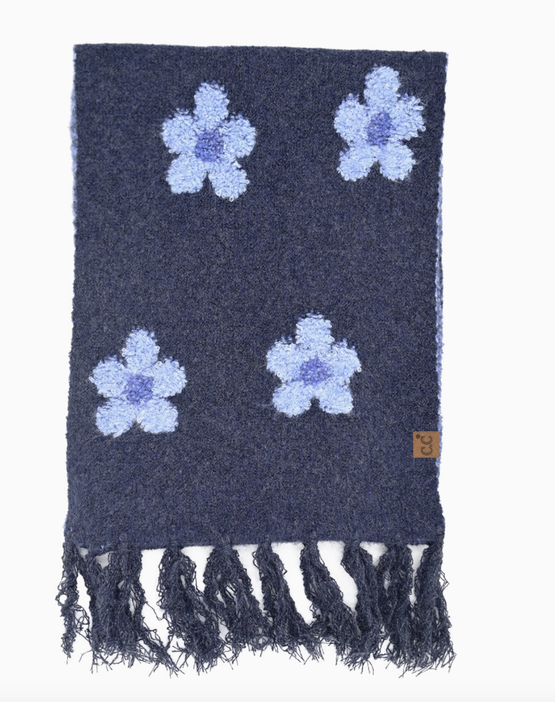 Flower Scarf - Heather Blue