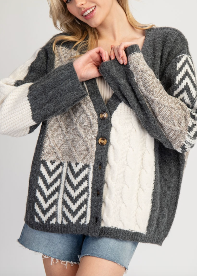 Shades Of Grey Oversized Cardigan