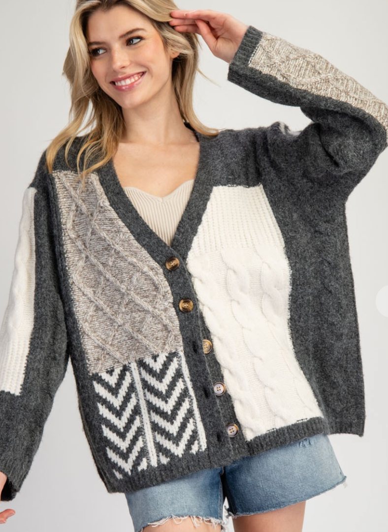 Shades Of Grey Oversized Cardigan