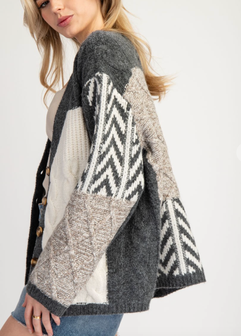 Shades Of Grey Oversized Cardigan