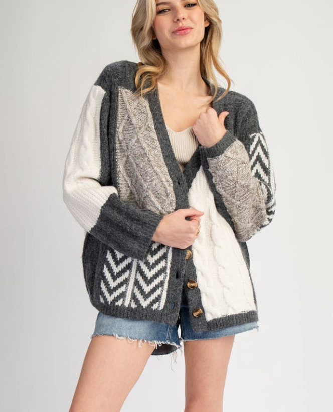 Shades Of Grey Oversized Cardigan