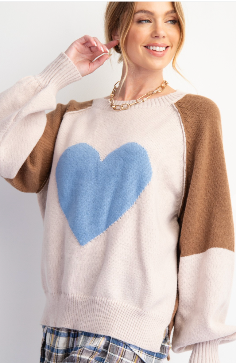 Big Blue Heart Sweater