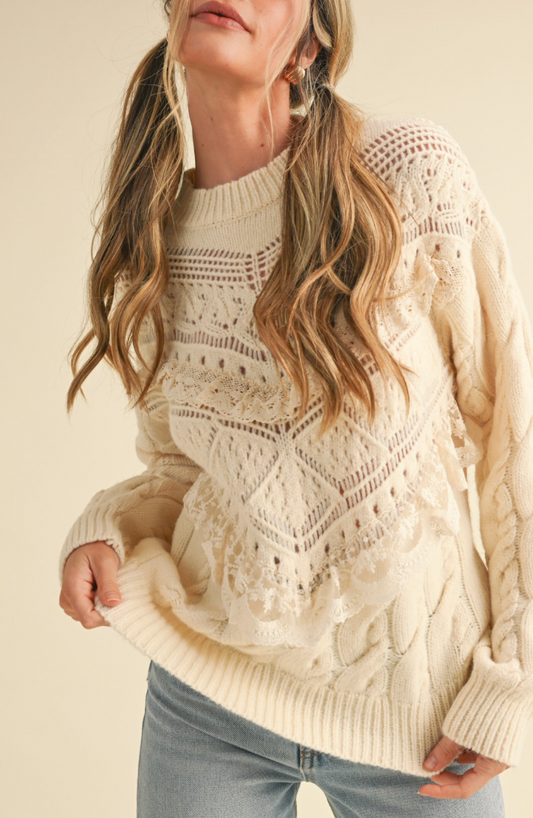 Girly Vibes Ruffled Sweater