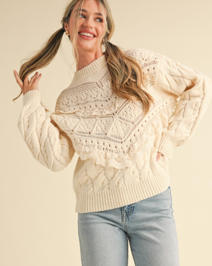 Girly Vibes Ruffled Sweater