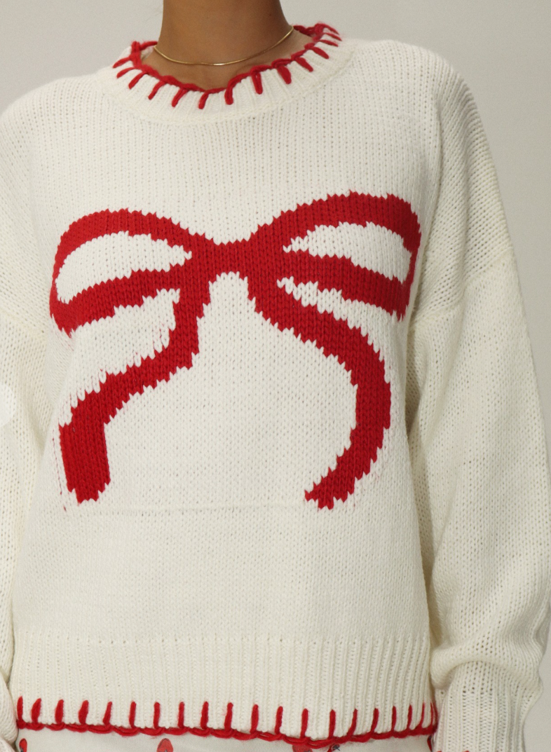 All About The Bows Sweater - Red