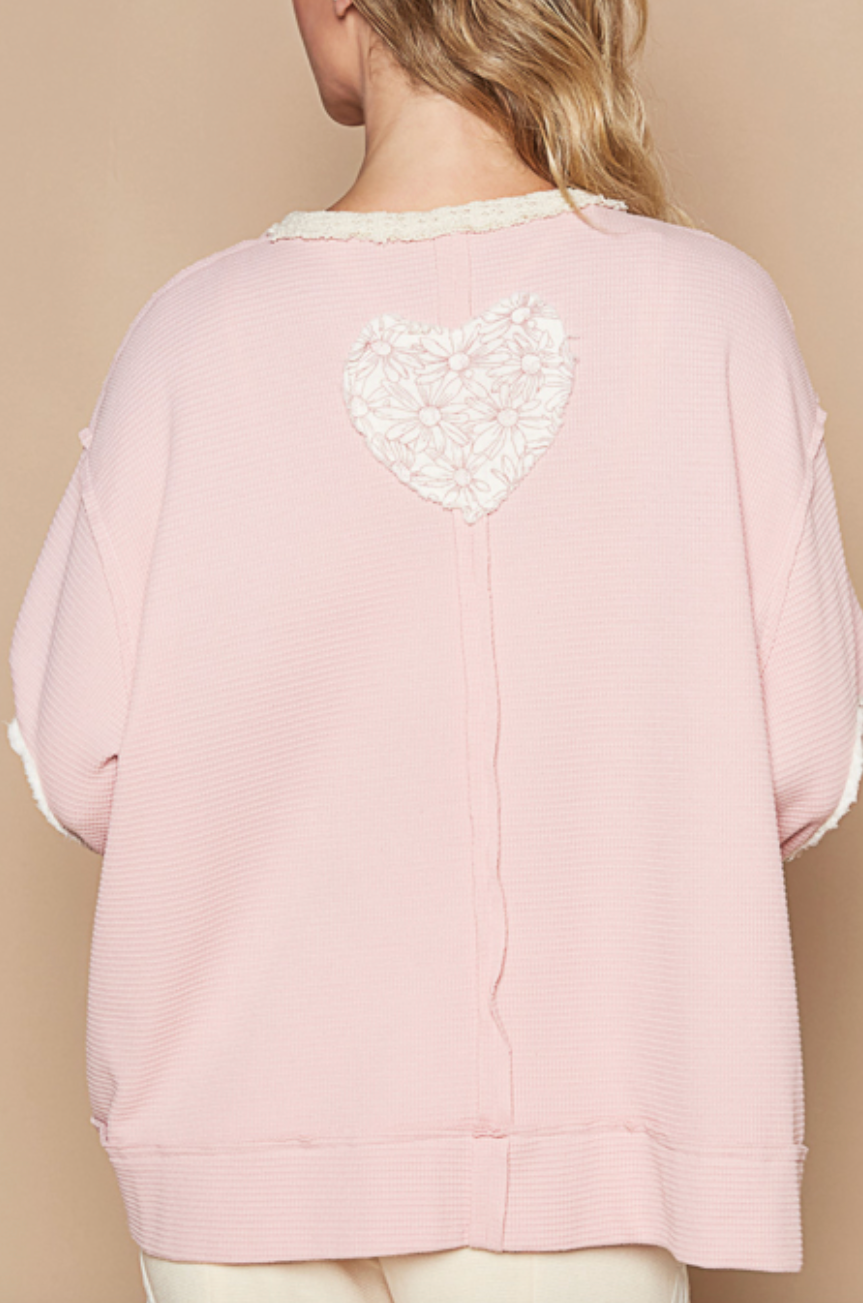 All You Need Is Love Thermal Top - Light Rose