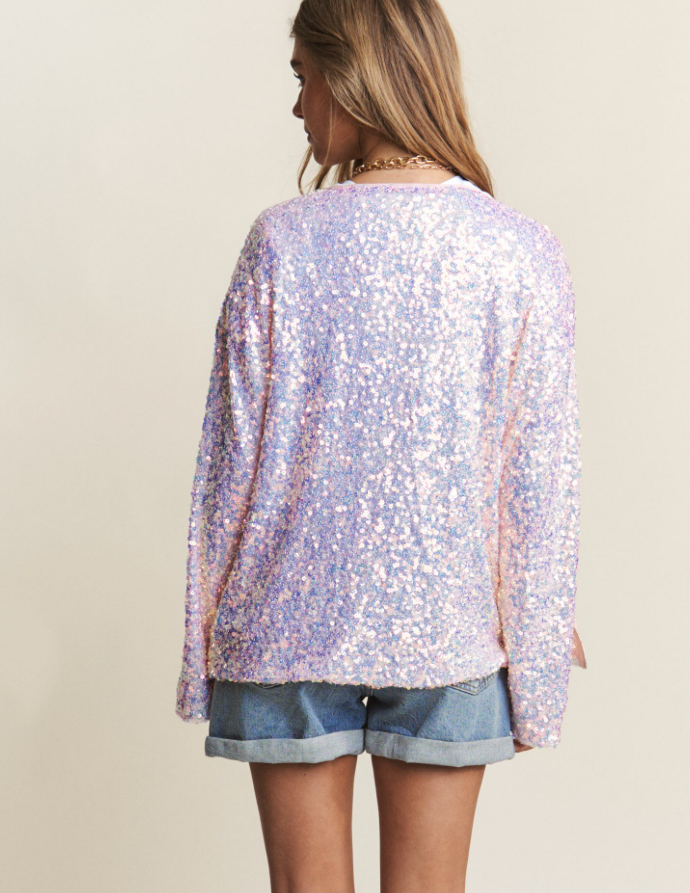 Bejeweled Sequin Jacket - Pink