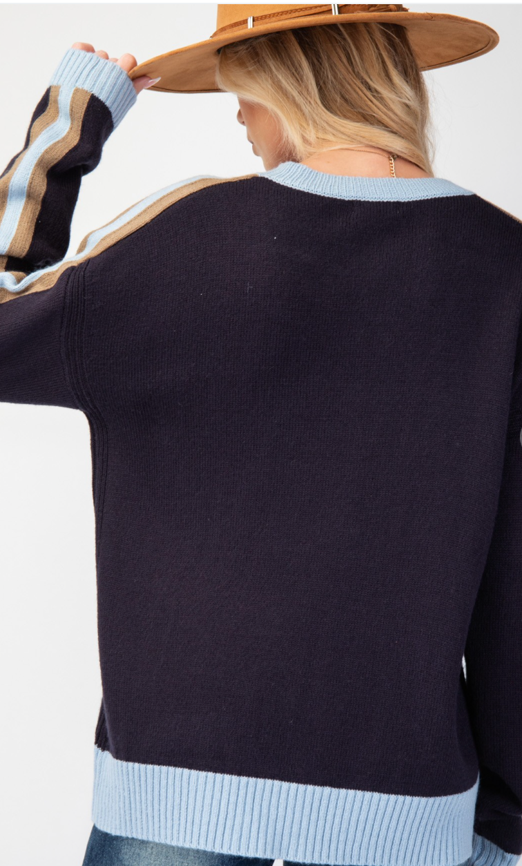 Bon Jour Sweater - Deep Navy