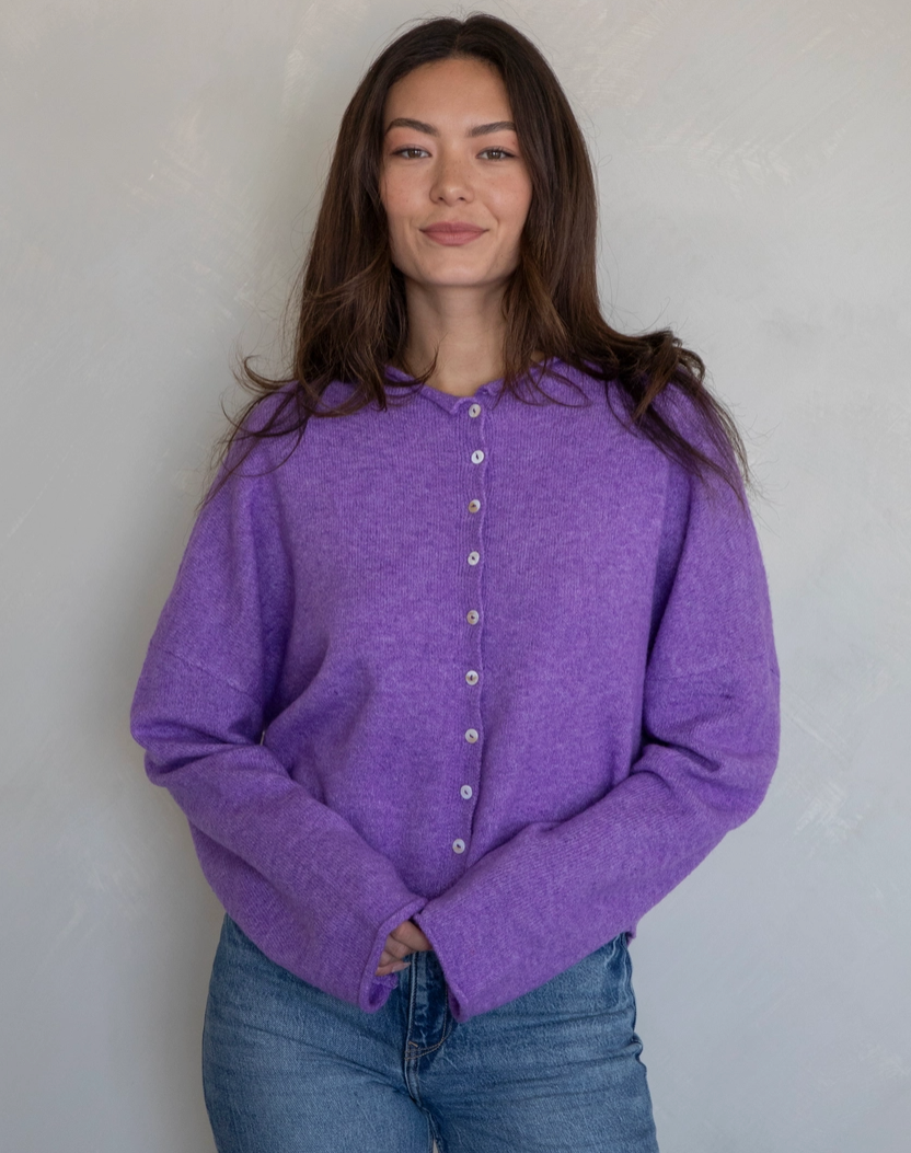 It's A Good Day Cardigan - Purple