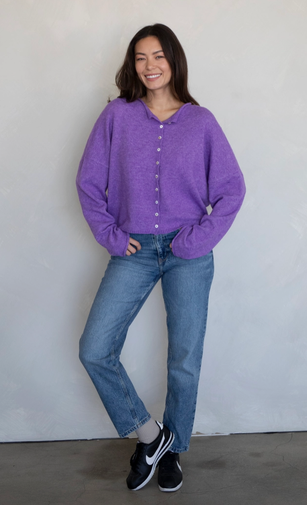 It's A Good Day Cardigan - Purple