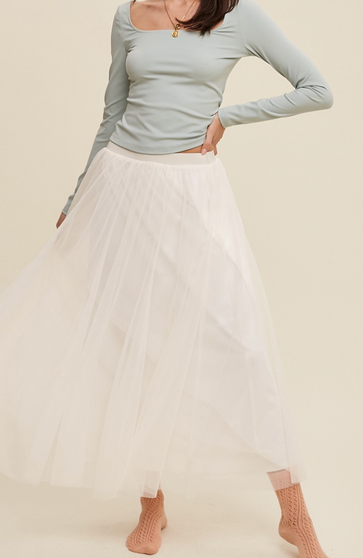 Where's The Party? Tulle Skirt - Cream