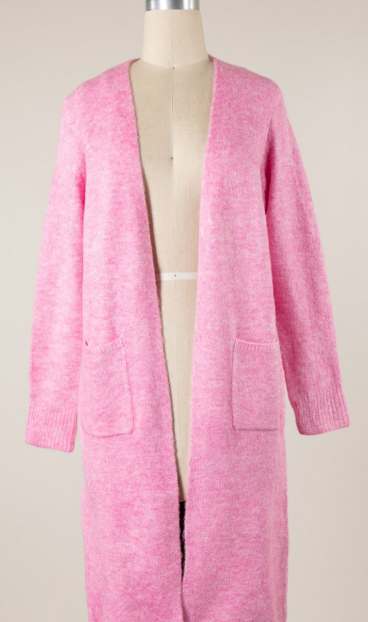 Winter Rose' Long Cardigan Sweater