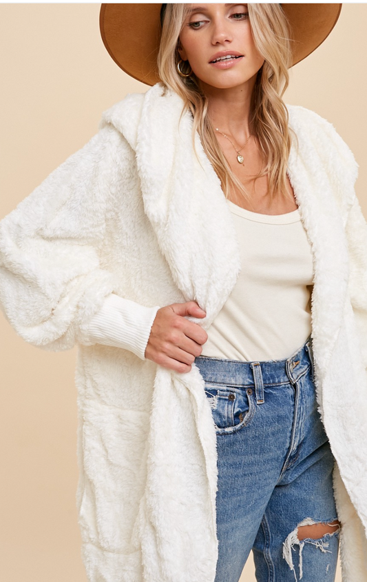 Soft & Cozy Hooded Jacket - Winter White