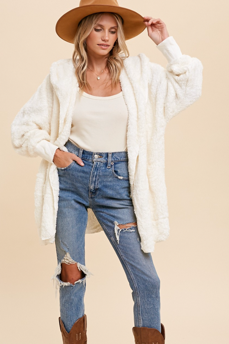 Soft & Cozy Hooded Jacket - Winter White