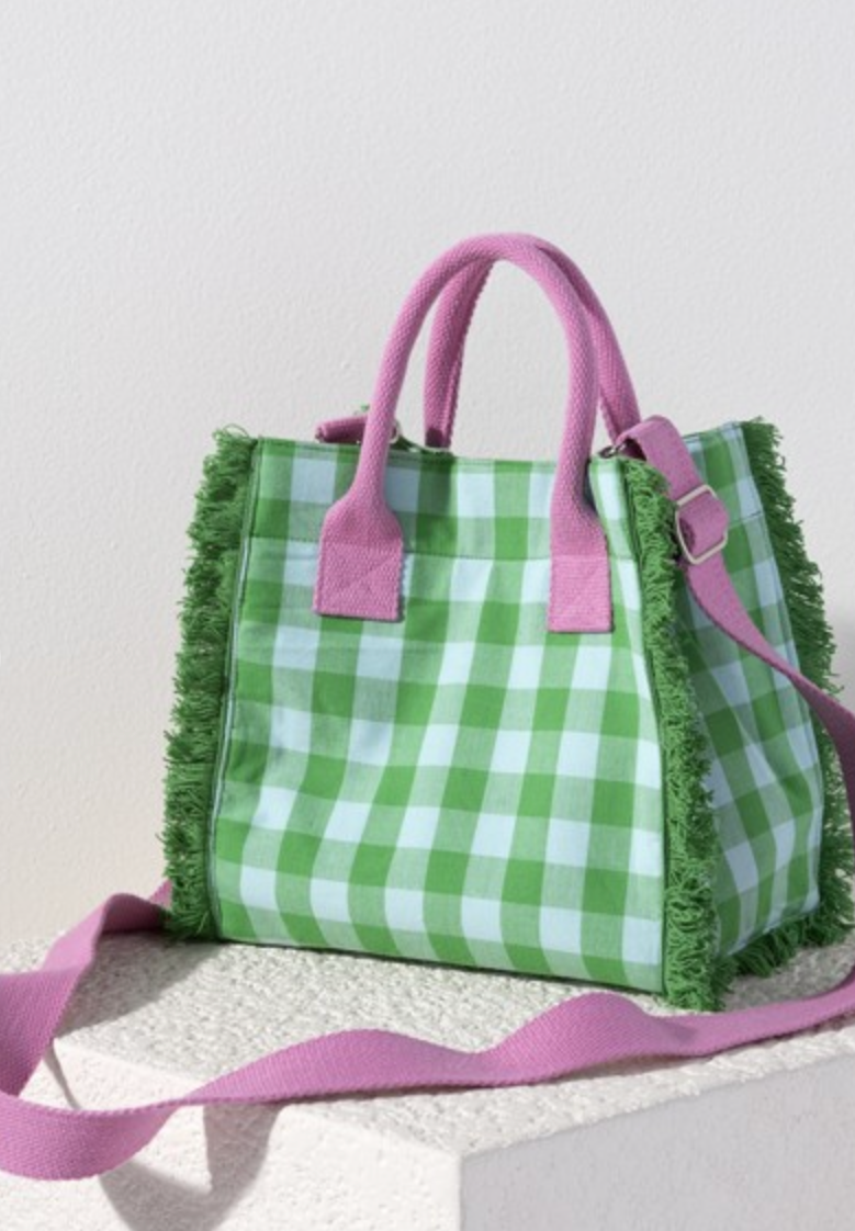 Green Gingham Tote/Purse