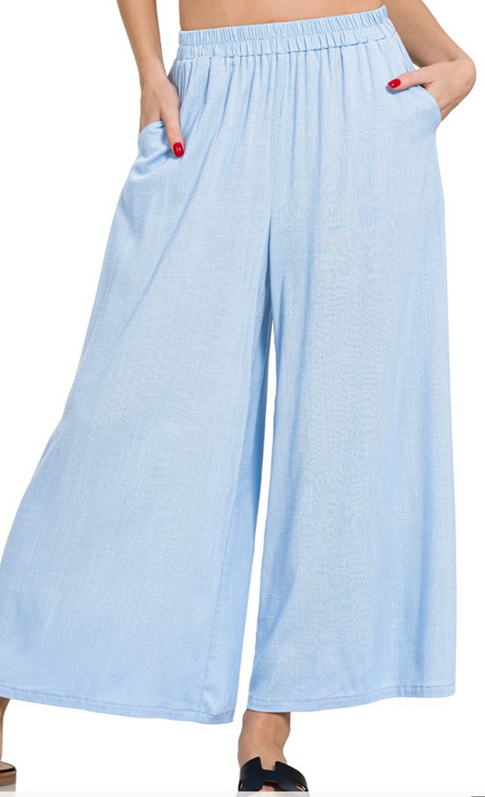 Effortless Woven Pant - Spring Blue