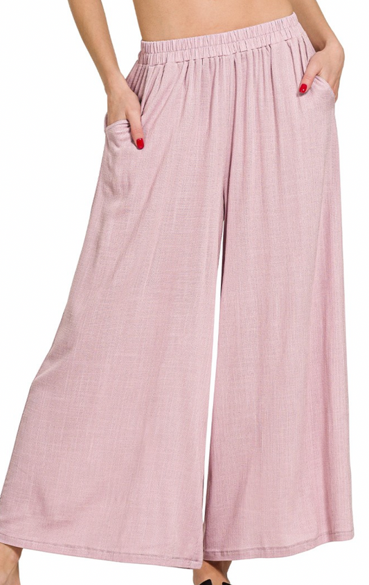 Effortless Woven Pant - Dusty Rose