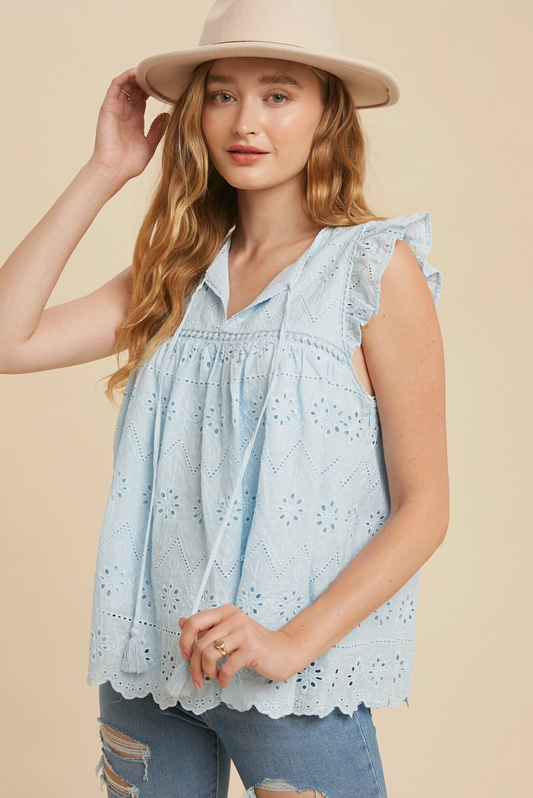 Sweet Escape Eyelet Top