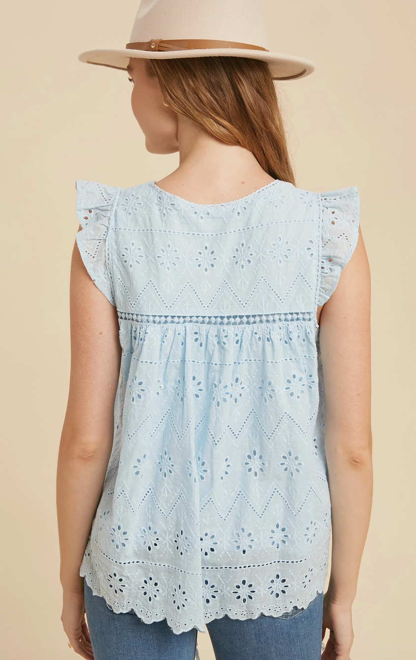 Sweet Escape Eyelet Top
