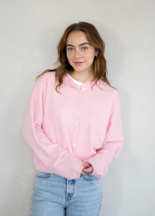 By The Shore Cardigan - Sunset Pink