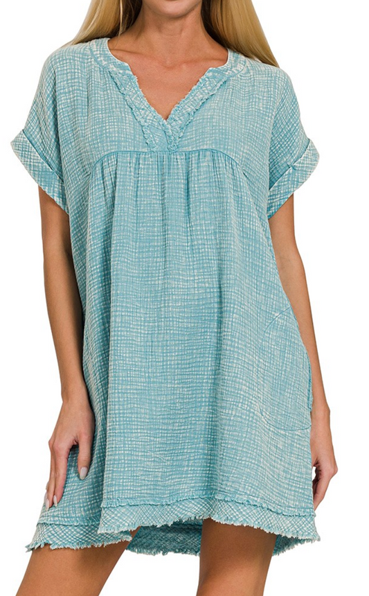 Effortless Dress - Washed Turquoise