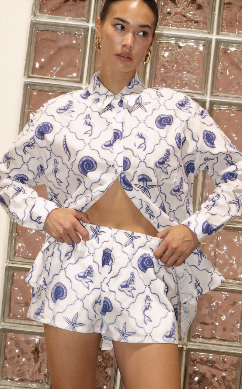 Mermaid Button Up Shirt - FINAL SALE