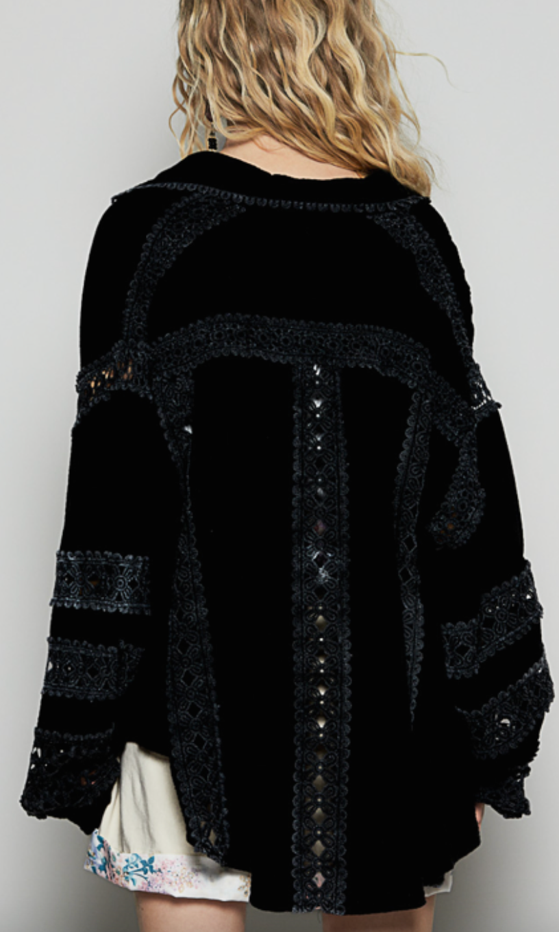 Summer Romance Gauze Blouse - Washed Black