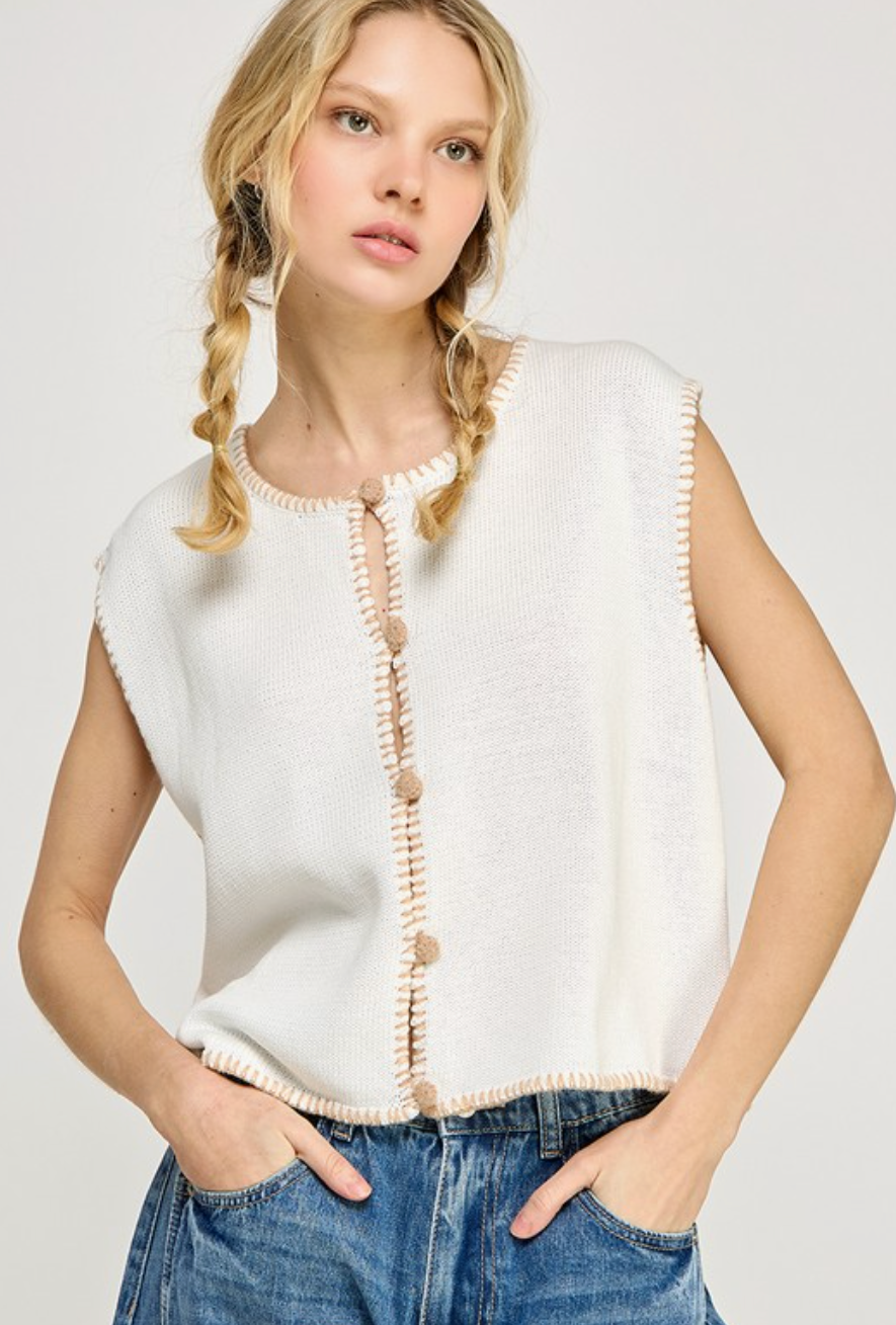 White Sands Sleeveless Vest