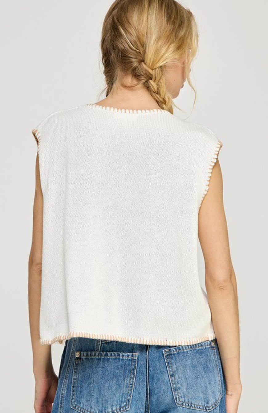 White Sands Sleeveless Vest