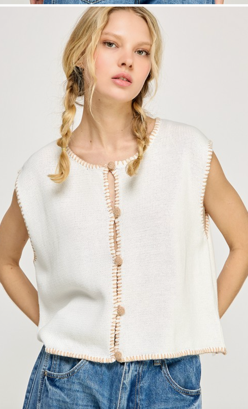 White Sands Sleeveless Vest