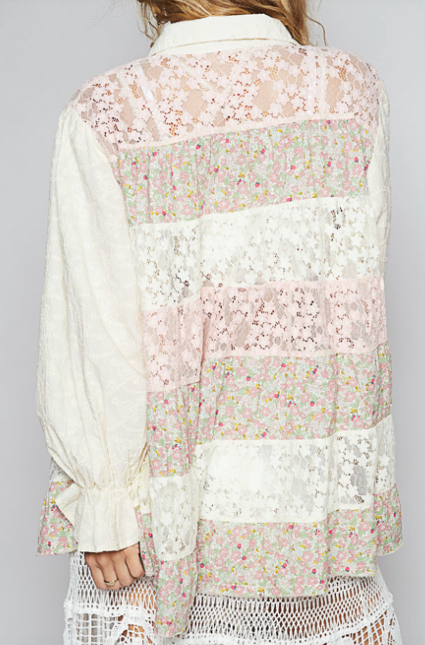 Beach Blooms Button Up Shirt