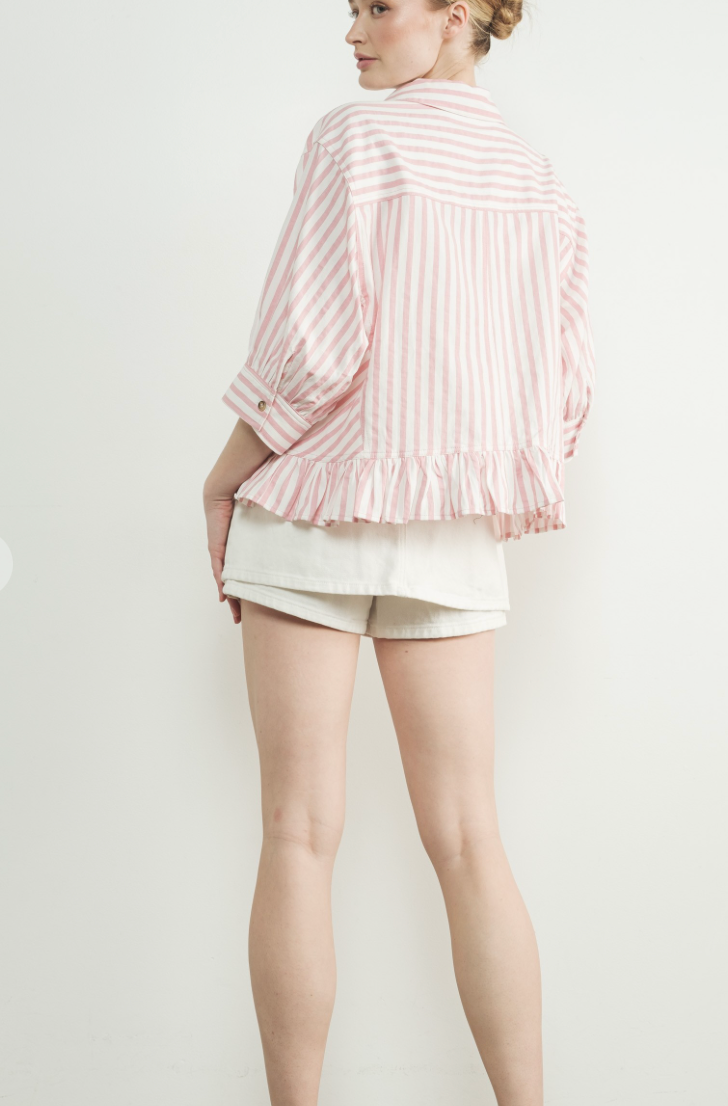 Candy Stripe Button Front Shirt