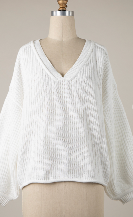 Bright Skies V-Neck Sweater