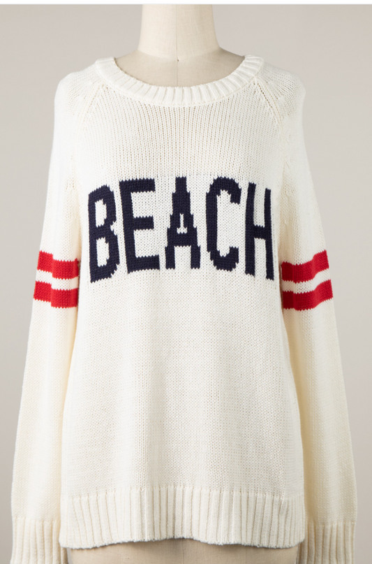 Let's Go To The Beach - Navy/Red