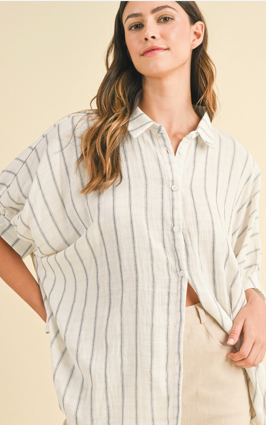 Cool & Casual Oversized Shirt - Ivory