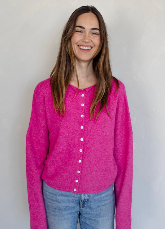 In The Moment Cardigan - Fuschia