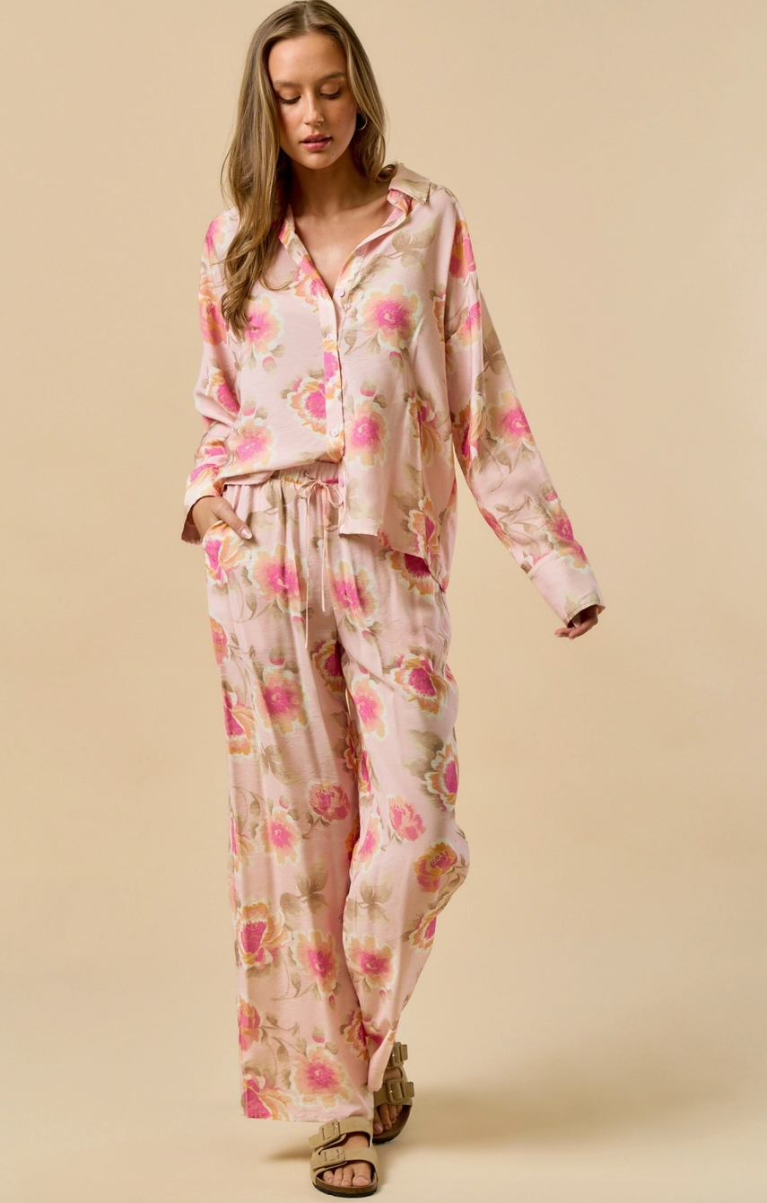 Soft Blooms Button Down Top