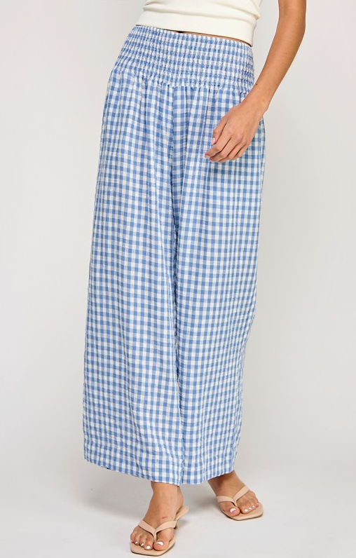 Summer Days Gingham Pants - Blue