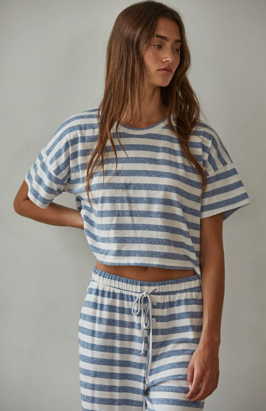 Chill Club Striped Cropped Top