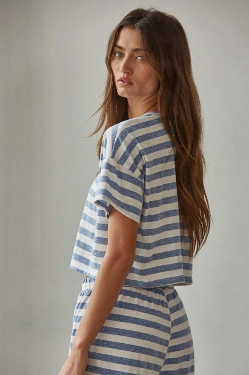 Chill Club Striped Cropped Top