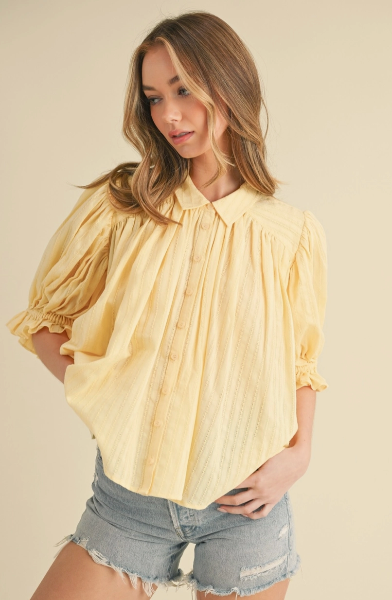 Sunshine Days Button Front Blouse