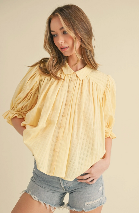 Sunshine Days Button Front Blouse