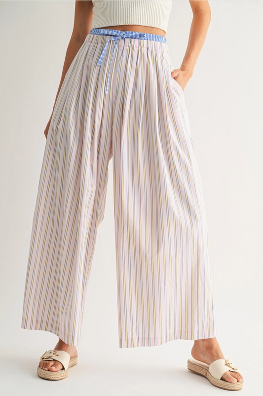 Sandy Stripes Pants - Pink